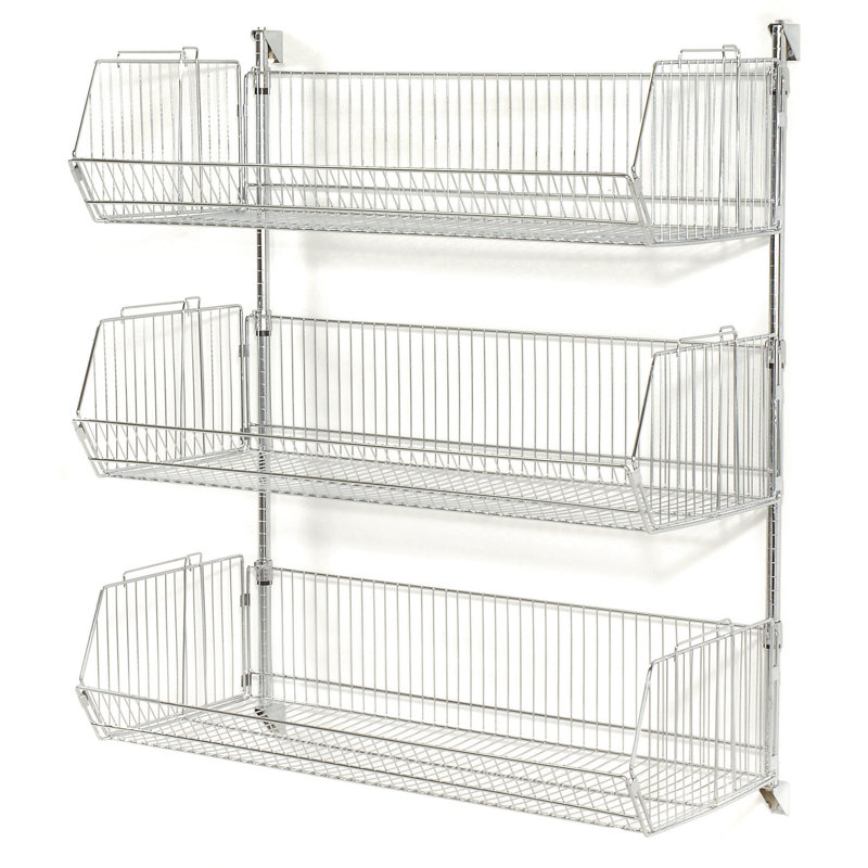WFX Utility™ Wall Mount Basket 3 Shelf Shelving Unit Wayfair